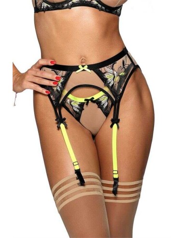 V-10142 Suspender belt - Beige-black