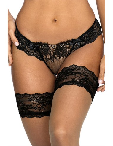 V-9498 String - Noir et Beige