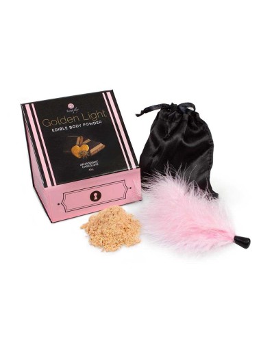 Edible chocolate aphrodisiac powder and feather duster - Secret play