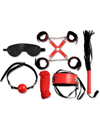 Geheime bondage: BDSM-set 8 stuks 6148Rk - Zwart en Rood