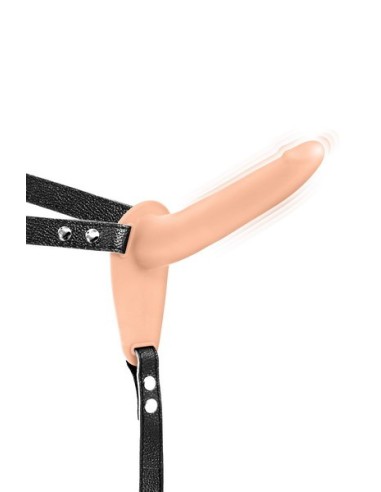 Fetish Temptation vibrating flesh strap-on dildo