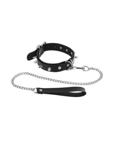 Metal spiked collar and leash Fétish Tentation