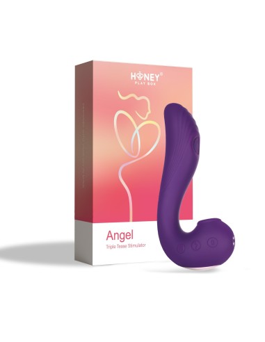 Angel - 3 in 1 G-spot and clitoris licking vibrator - Purple