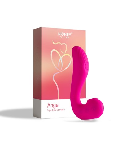 Angel - 3 in 1 G-spot en clitorislikkende vibrator - Roze