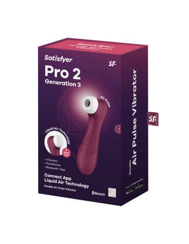 Pro 2 Generatie 3 Air pluse Connect App en vibratie - Satisfyer rode wijn