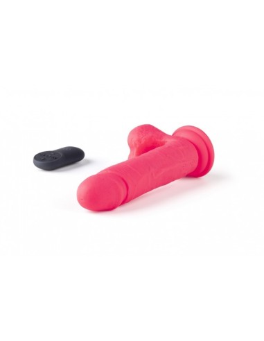 REALISTIC R16 FLESH VIBRATOR 16 CM WITH REMOTE CONTROL Pink