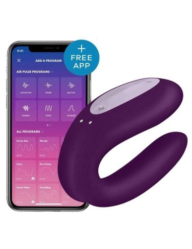 Satisfyer Double Joy connected koppelstimulator - Paars