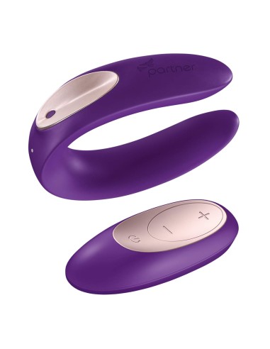 Satisfyer Double Plus afstandsstimulator voor koppels - Paars