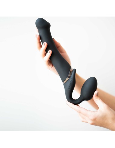 Strap-on Vibrador con Control Remoto 3 Motores - Negro