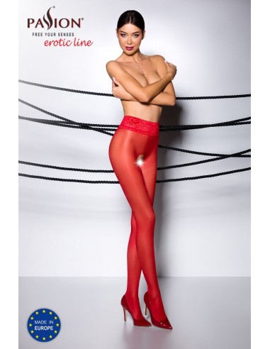 TI008R Collants ouverts 30 DEN - Rouge