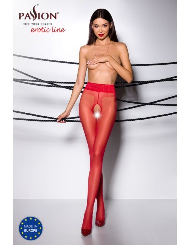 TI001R Collants ouverts 20 DEN - Rouge 