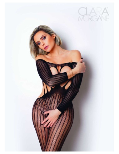 Le numéro 5 bodystocking Clara Morgane - Noir