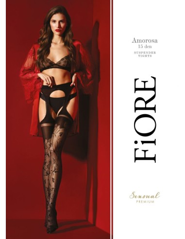 Amorosa Suspender Stockings 30 DEN - Black - Premium quality