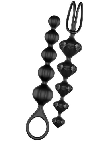 Chaînes Anales Satisfyer Love Beads 2 pcs - Noir