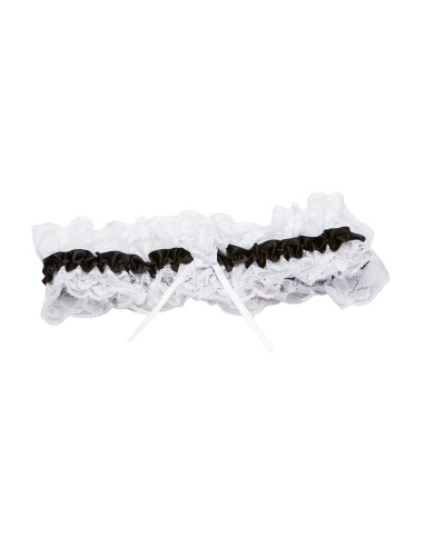 White lace garter with black ribbon - SOH19BLK