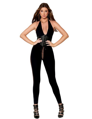 Zwarte bodystocking jumpsuit - DG0426