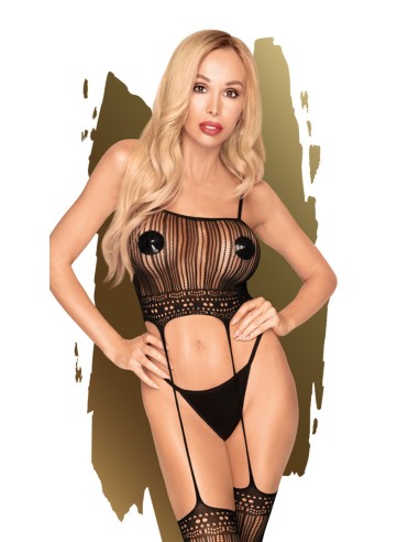 Bodystocking Traficante de sexo negro - PH0034BLK