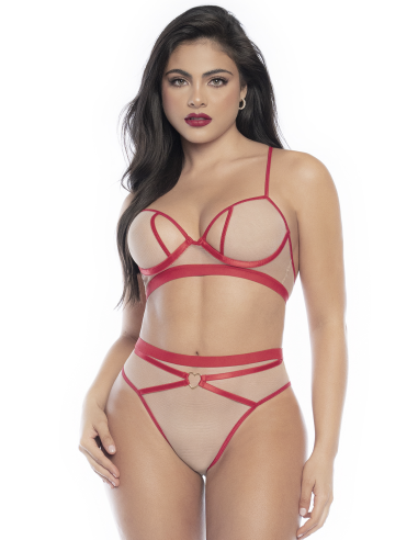 Flesh and red two-piece set - MAL8820NRE