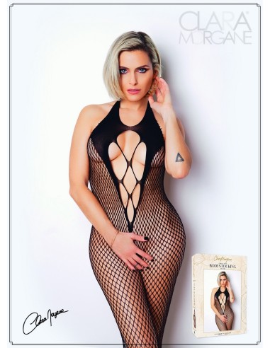 Bodystocking negro con sublime espalda descubierta - Le Numéro 2 - Colección Bodystocking - CM99002