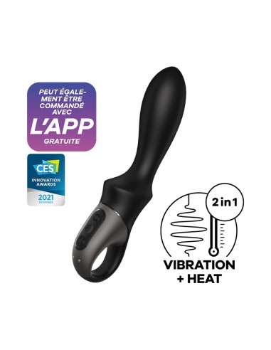 Vibromasseur noir USB, chauffant et connecté Heat Climax Satisfyer - CC597789