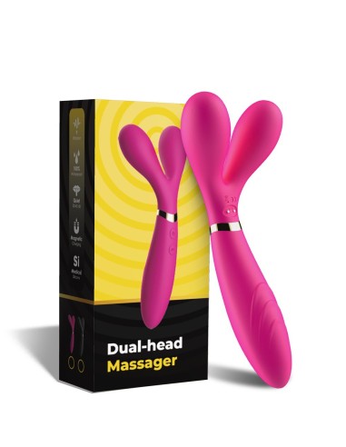 Vibrador de Varita Rosa en Forma de Y con 3 Motores - USK-W04PNK