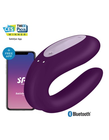 Double JOY Satisfyer Purple Connected Couples Vibrator - CC5972420201