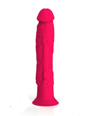 Flashy pink vibrating suction cup dildo 10 speeds - YOJ-040FUS