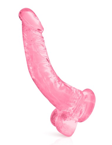 Jelly dildo curved pink suction cup size XL 22cm - CC570133