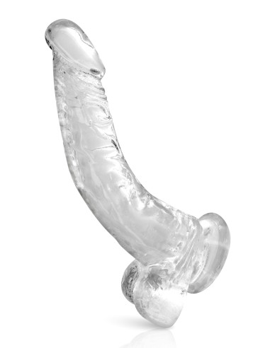 Jelly-dildo gebogen transparante zuignap maat XL 22cm - CC570126