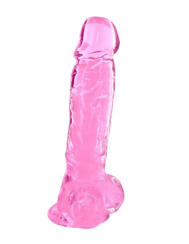 Roze jelly-dildo met zuignap maat XL 22 cm - CC570132