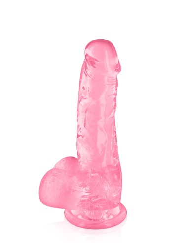 Pink jelly dildo suction cup size M 17.5cm - CC570130