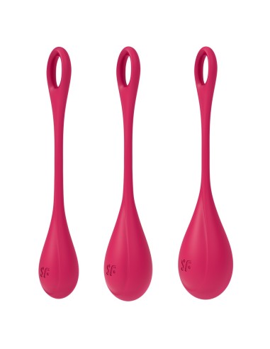 Set de 3 boules de geisha rouge Yoni Power 1 Satisfyer - CC597751