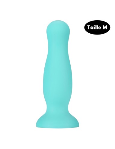 Pastel green suction cup anal plug size M - A-001-M-GRN