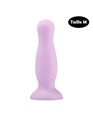 Plug anal con ventosa color morado pastel talla M - A-001-M-PUR