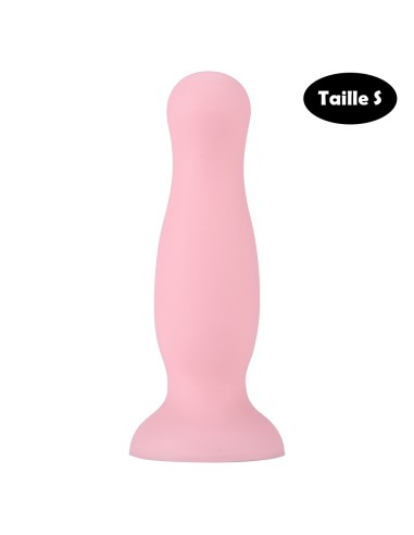 Pastel pink suction cup anal plug size S - A-001-S-PNK