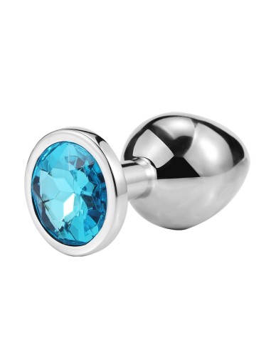 Blue jewel aluminum jewel plug Large - RY-003LBL