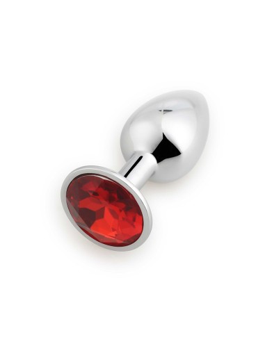 Red jewel aluminum jewel plug Medium - RY-002RED