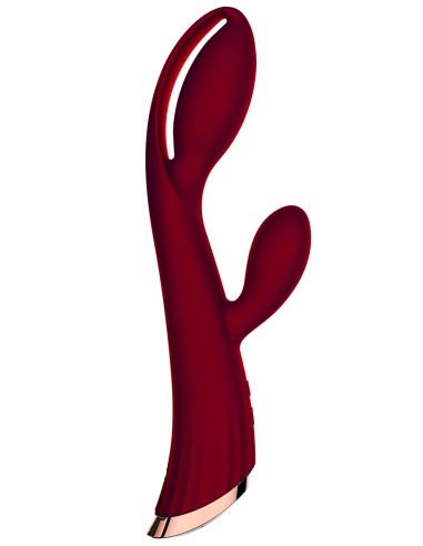 Vibrador rojo con estimulador de clítoris LRIS USB - LRISRED