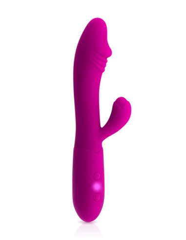 Becca roze USB-konijnvibrator met stimulerende eikel 10 programma's - CC531061