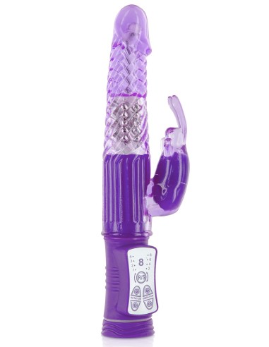 Vibrador Conejo Morado 2 motores y bolas USB giratorias - CC5702010201