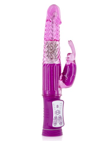 Vibrador conejo rosa 2 motores y bolas USB giratorias - CC5702010050