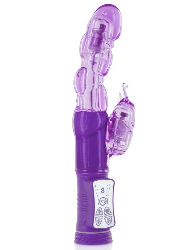 Purple rabbit vibrator rotating head USB - CC5702020201