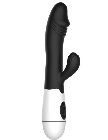 Vibromasseur rabbit noir avec gland 30 programmes - CR-VA001BLK