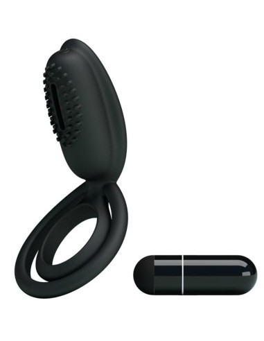 Esther vibrating silicone cock ring with clitoral stimulator - CC592166