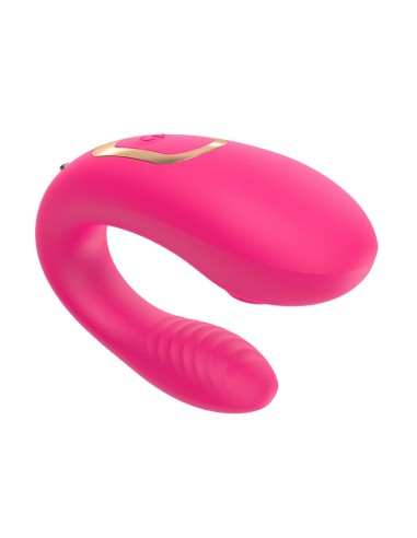 Pink, USB couple vibrator with 2 motors for G-Spot and clitoral stimulation with remote control - TOD-062PNK