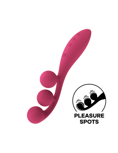 Satisfyer USB Red Tri Ball Vibrador Triple Estimulación Flexible, Anal, Vaginal, Clítoris - CC597817