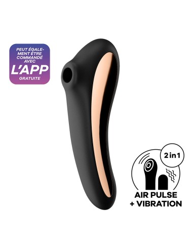 2 in 1 Black USB Connected Clitoris Stimulator and Vibrator Dual Kiss Satisfyer - CC597797