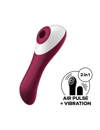 2 in 1 rode USB Dual Crush Satisfyer vibrator en clitorisstimulator - CC597786