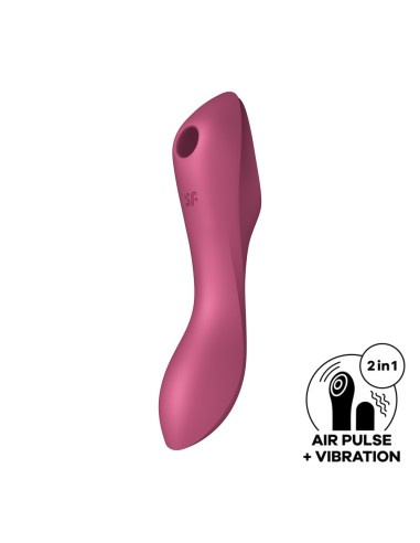 Estimulador de clítoris y vibrador 2 en 1 Curvy Trinity 3 rojo Satisfyer - CC597772