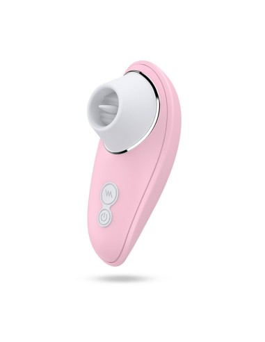 Pink vibrator with vibrating tongue for cunnilingus - BOZ-005PNK